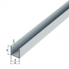 ALUMINIUM U-PROFIEL BLANK 1M 8X8X8X1MM