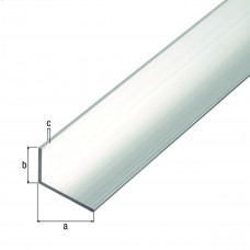 ALUMINIUM HOEK BLANK 40X20X2MM 1MTR