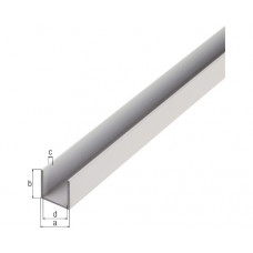 ALUMINIUM U-PROFIEL BLANK 2M 15X15X15X1,5MM