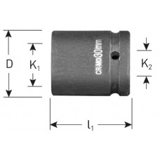 ROTEC 1/2'' KRACHTDOP KORT 27MM