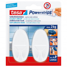 2X TESA POWERSTRIPS HAAK GROOT OVAAL WIT