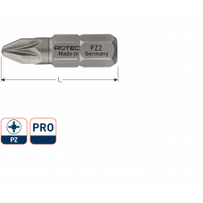 ROTEC PRO SCHROEFBIT PZ2 25MM