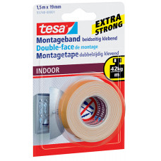 TESA INDOOR MONTAGETAPE 19MMX1,5MTR TRANSPARANT