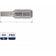 ROTEC PRO SCHROEFBIT RECHT 0,6X3,5MM 25MM