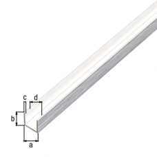 ALUMINIUM U-PROFIEL RVS LICHT 1M 10X10X10X1MM