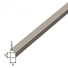 ALUMINIUM HOEK RVS DONKER 1MTR 10X10X1MM ZELFKLEVEND