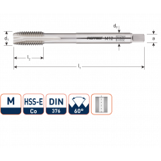 ROTEC HSSE MACHINETAP M12X1,75 (DOORLOPEND GAT)