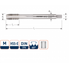 ROTEC HSSE MACHINETAP ONDERBROKEN M12X1,75 (DOORLOPEND GAT)