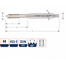 ROTEC HSSE MACHINETAP ONDERBROKEN M10X1,5 (DOORLOPEND GAT)