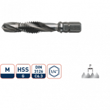 HSS-G COMBI-BOOR/TAP-BIT 1/4''-C6.3, M10