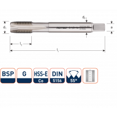 HSSE MACHINETAP BSP GASDRAAD 3/8"