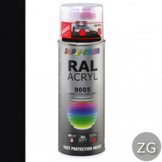 DUPLICOLOR ACRYL RAL 9005 DIEP ZWART ZIJDEGLANS 400ML