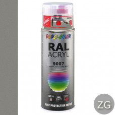 DUPLICOLOR ACRYL RAL 9007 GRIJS ALUMINIUM METALLIC ZIJDEGLANS 400ML