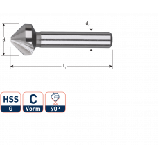 ROTEC HSS VERZINKFREES 90° 1 SNIJ- KANT 10MM