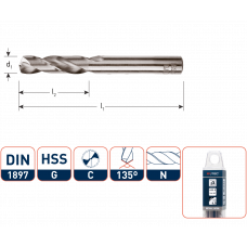 ROTEC HSS-G PLAATWERK- BOOR DIN 1897 6MM