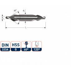 ROTEC HSS CENTREERBOOR DIN 333A 6,3 MM