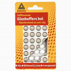 32 STUKS 10MM GLASBUFFER BOL TRANSPARANT