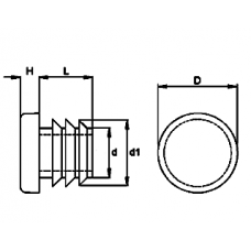 32; INSTEEKDOP ROND ZWART 16MM