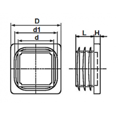 20; INSTEEKDOP VIERKANT ZWART 10X10MM