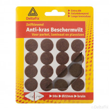 ANTI-KRAS VILT ROND 22MM BRUIN (16 STUKS)