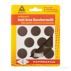 ANTI-KRAS VILT ROND 28MM BRUIN (8 STUKS)