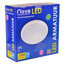 NOVA LED PLAFOND/WAND LAMP 16W 3000K +SENSOR 1200L