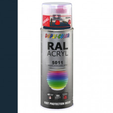 DUPLICOLOR ACRYL RAL 5011 STAALBLAUW HOOGGLANS 400ML