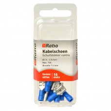 10X BLAUW KABELSCHOEN CONTRA VLAKSTEKKER 1,5-2,5MM²