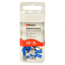 10X BLAUW KABELSCHOEN VLAKSTEKKER 1,5-2,5MM²