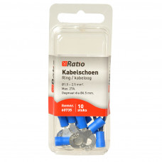 10X BLAUW KABELSCHOEN OOG 6MM 1,5-2,5MM²