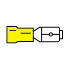 KABELSCHOEN STEKKER VLAK 6,3MM GEEL 2,5-6MM²