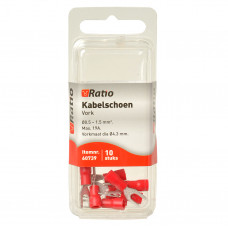 10X ROOD KABELSCHOEN VORK 4MM 0,5-1,5MM²