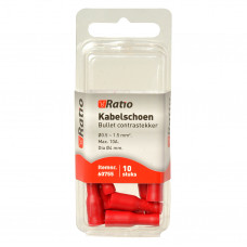 10X ROOD KABELSCHOEN CONTRA RONDSTEKKER 0,5-1,5MM²