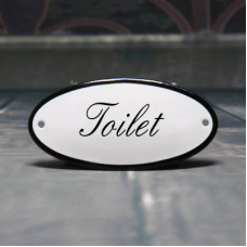 EMAILLE OVAAL NAAMBORD TOILET 10X5CM