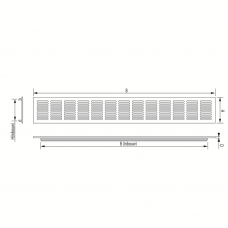 VENTILATIE STRIP WIT 500X80MM