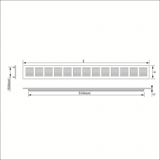 VENTILATIE STRIP WIT 500X60MM