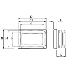 07; INSTEEKDOP RECHTHOEK ZWART 50X20MM