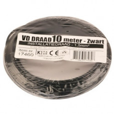 ROL 10MTR VD-DRAAD 1,5Q ZWART