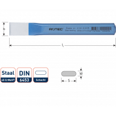 ROTEC KOUDBEITEL VLAK-OVAAL DIN 6453 24X200MM