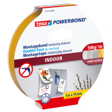 TESA INDOOR MONTAGETAPE 19MMX5MTR TRANSPARANT