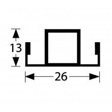 HOR TUSSENPROFIEL ALUMINIUM 100CM BLANK GEANODISEERD