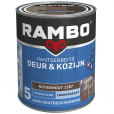 RAMBO BEITS DEUR & KOZIJN HOOGGLANS TRANSPARANT 1207 NOTENHOUT 750ML