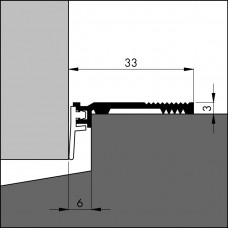 ELLEN ALUMINIUM TOCHT/ SLIJTSTRIP ANB-6 100CM