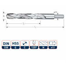 ROTEC HSS-G METAALBOOR SPLITPOINT 22,0MM (SCHACHT=13)