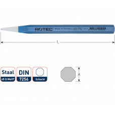 ROTEC PUNTBEITEL 8-KANT 16X300MM