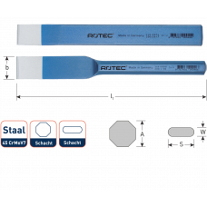 ROTEC SLEUVENBEITEL 26X7 VLAK-OVAAL 26X230MM