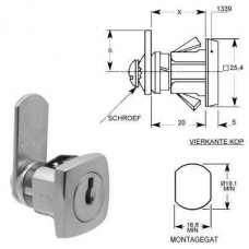 L&F SCHROEFCILINDER +CLIPVEER +RECHTE LIP 1439-01