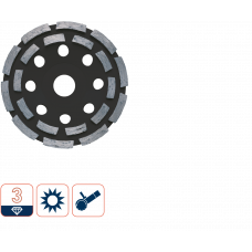 DIAMANT-KOMSCHIJF 'BLACK-LINE' , ø125Xø22,2 / DUBBEL-RIJIG