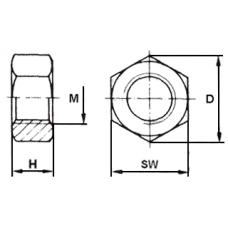 ZESKANTMOER NYLON M5 DIN934