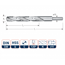 ROTEC HSS-G METAALBOOR SPLITPOINT 13,0MM (SCHACHT=10)